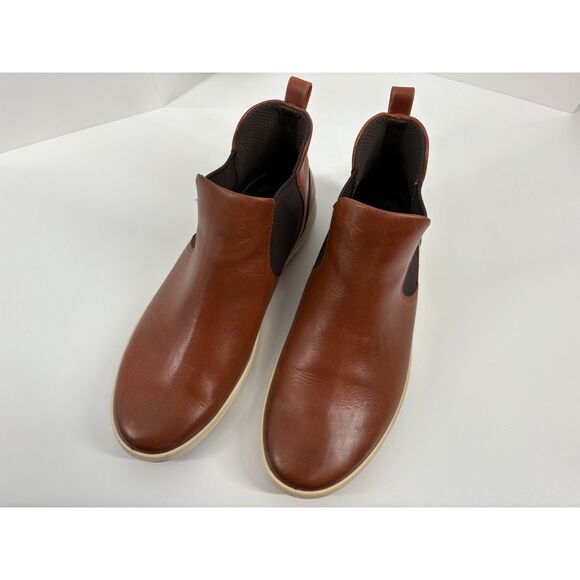 Ecco Shoes - Brown Leather Ankle Boots – Classic Pull-On Style